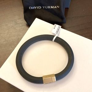 DAVID YURMAN 18K Gold SOLID RUBBER HEX 10.5 mm BRACELET New with Pouch in Box